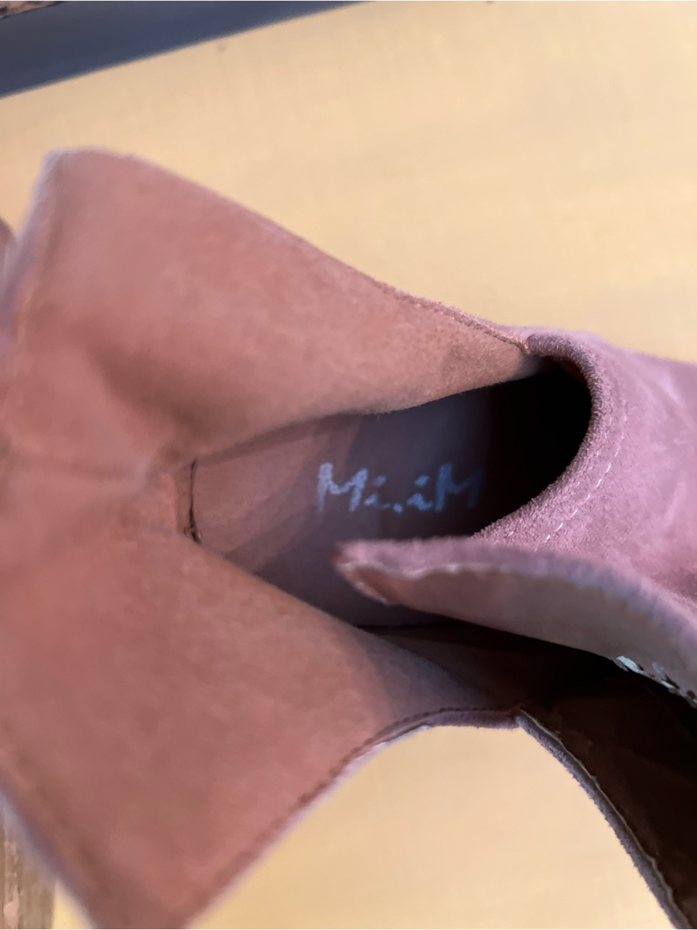 Mi.iM Blush Pink Suede Ankle Booties Block Heel Western Size 7 1/2 - Picture 6 of 16